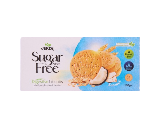 Verde Digestive Biscuits Coconut 180 GM بسكويت فيردي دايجستيف بجوز الهند 180 جرام - Image 1